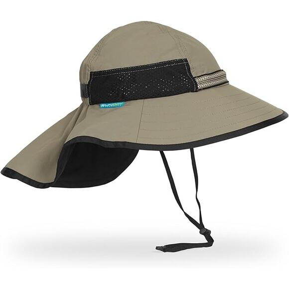 NWT Sunday Afternoons Uni Kids’ Play Hat, Sun Hat with Neck Flap,Sand/Black-Sz S - Picture 1 of 2